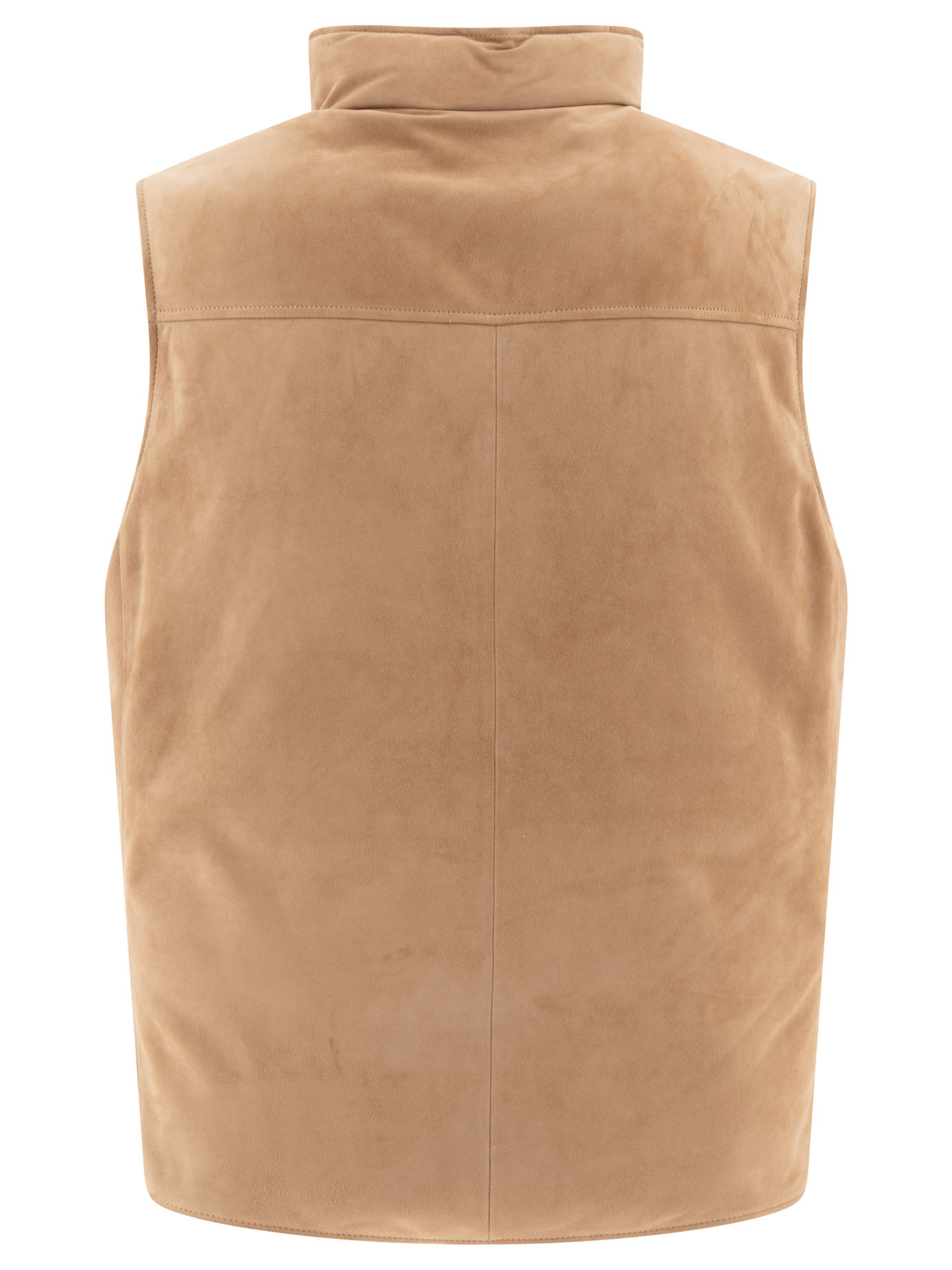 BRUNELLO CUCINELLI Beige Suede down vest